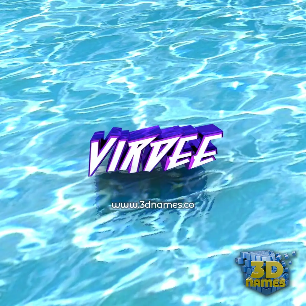 virdee in Water style - 3D name wallpaper