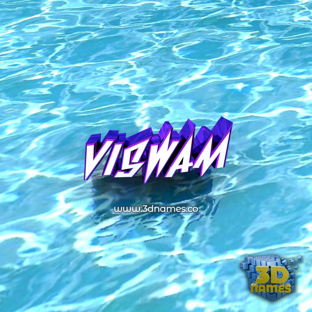 viswam in Water style - 3D name wallpaper