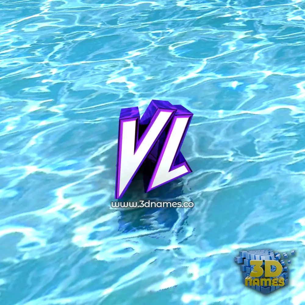 vl in Water style - 3D name wallpaper