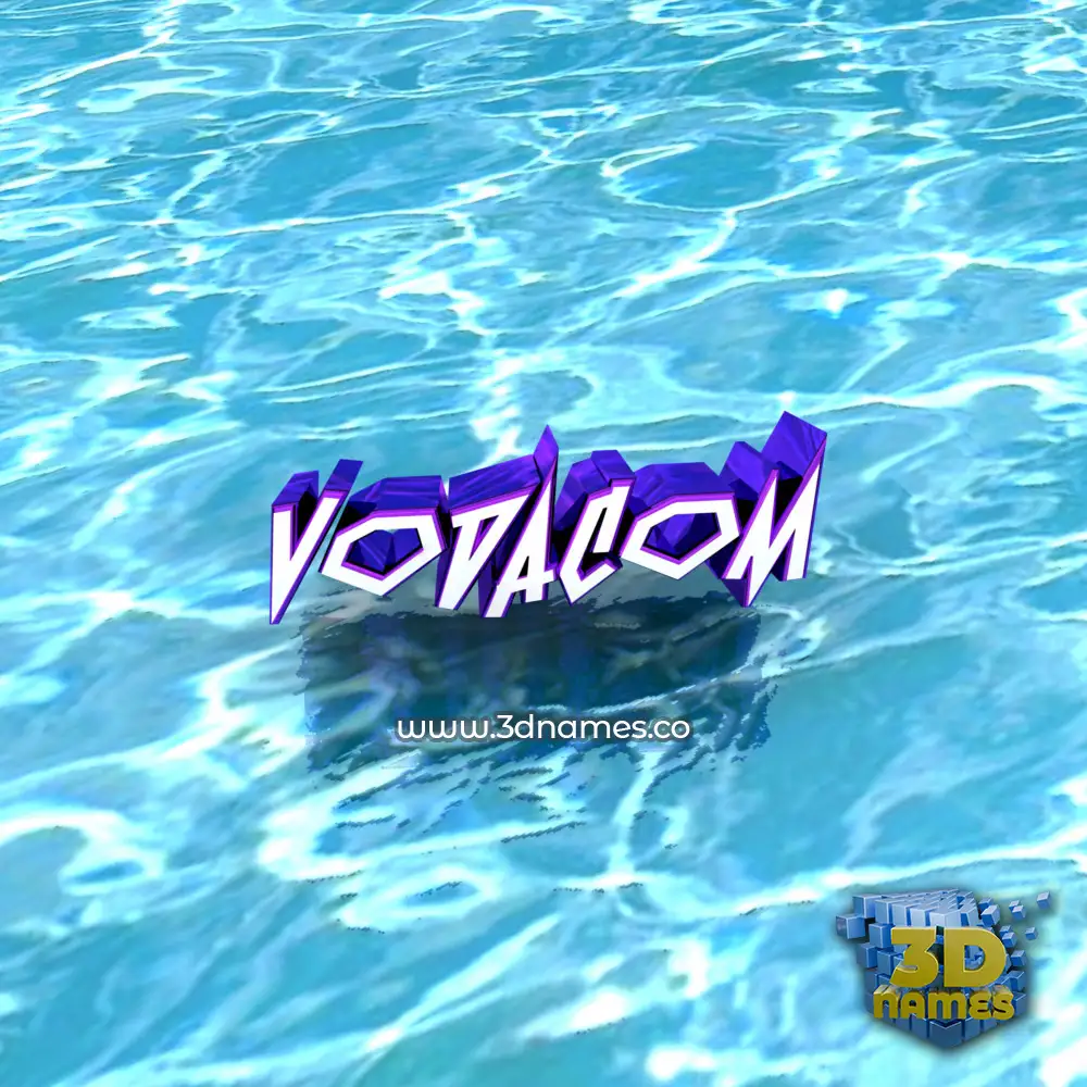vodacom in Water style - 3D name wallpaper