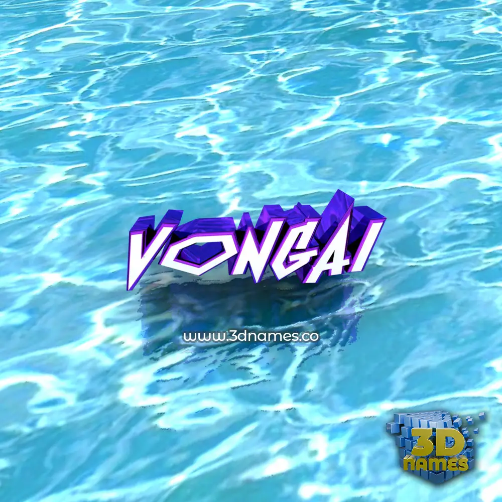vongai in Water style - 3D name wallpaper