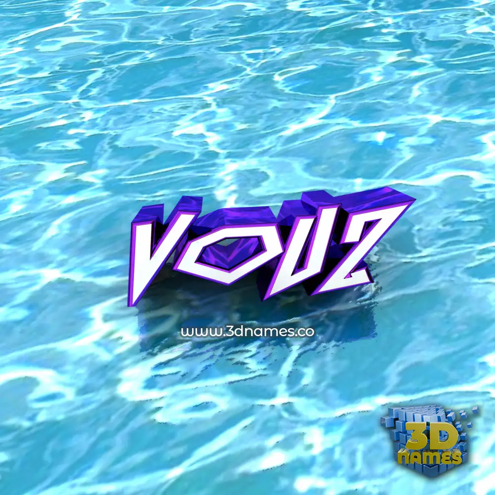 vouz in Water style - 3D name wallpaper