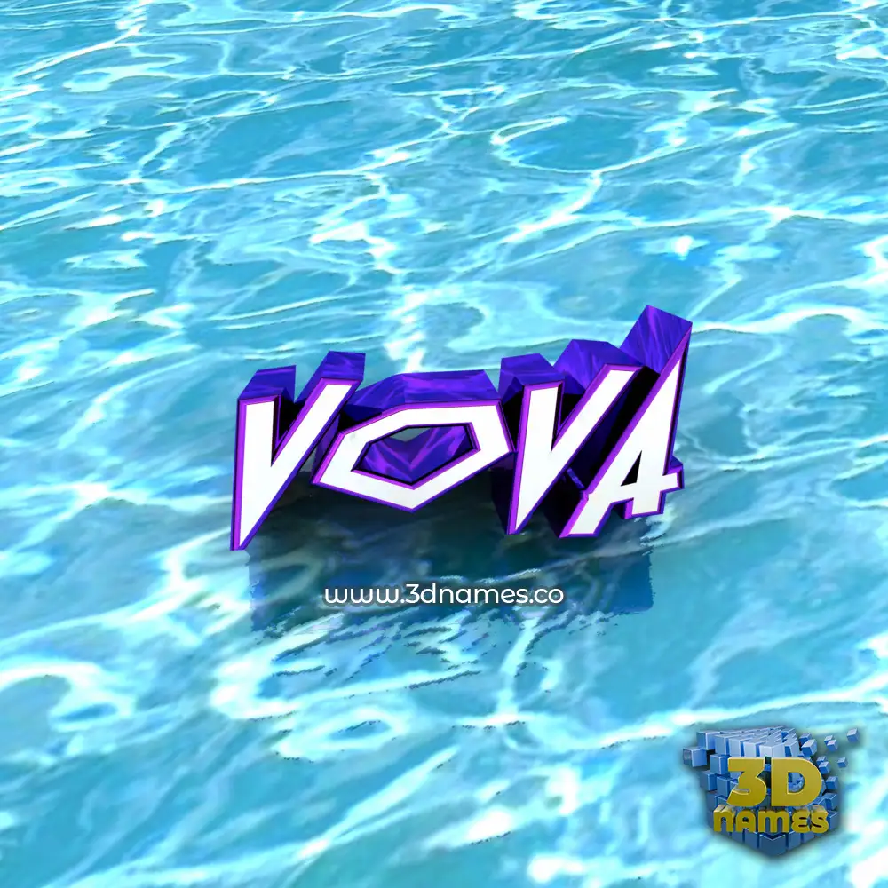 vova in Water style - 3D name wallpaper