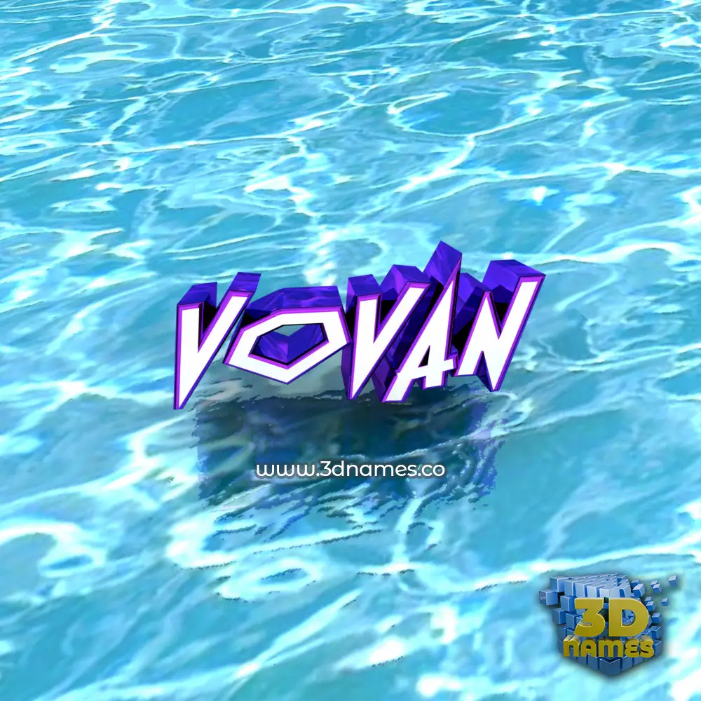 vovan in Water style - 3D name wallpaper
