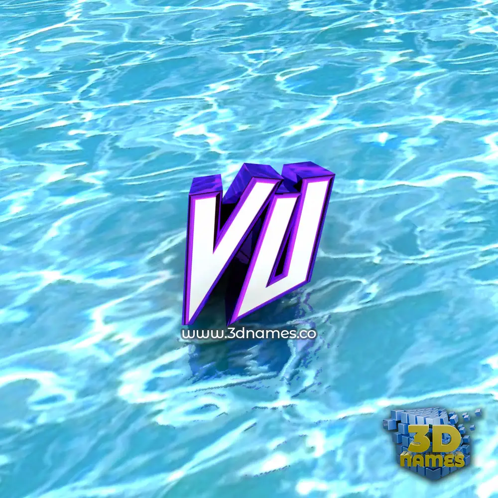 vu in Water style - 3D name wallpaper