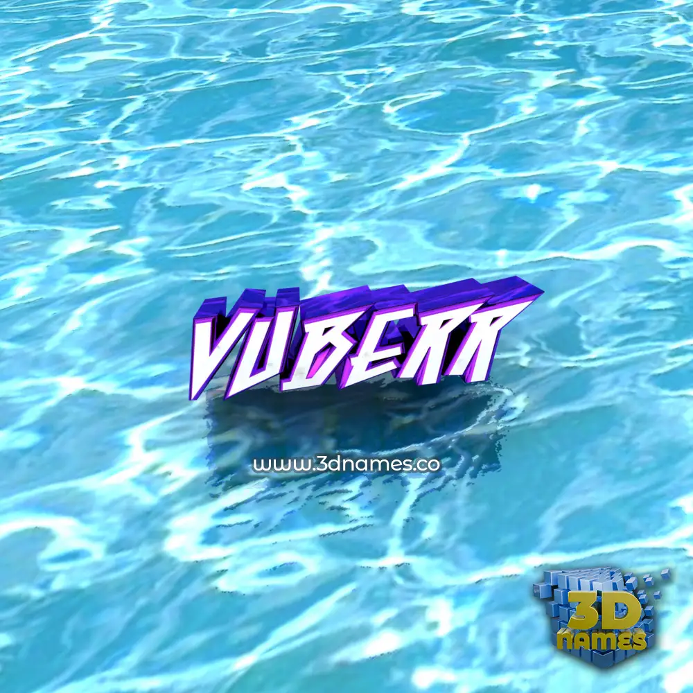 vuberr in Water style - 3D name wallpaper