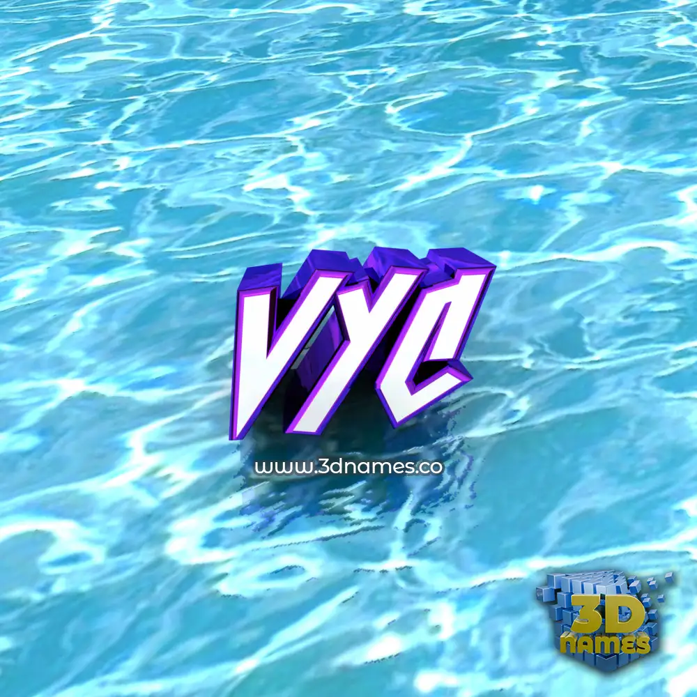 vyc in Water style - 3D name wallpaper