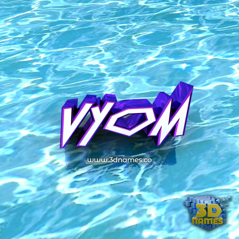 vyom in Water style - 3D name wallpaper