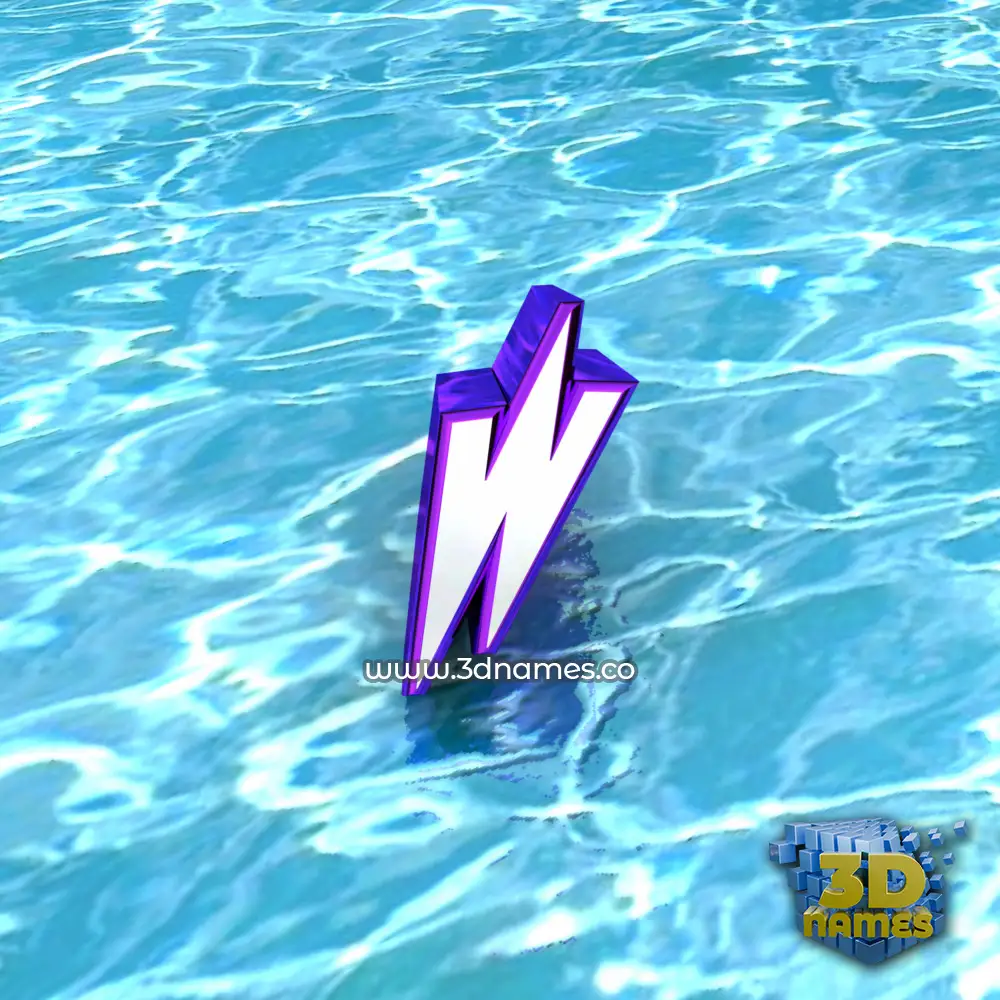 w in Water style - 3D name wallpaper