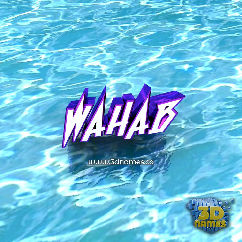 wahab in Water style - 3D name wallpaper
