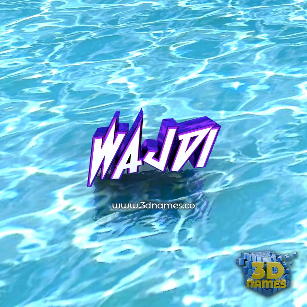 wajdi in Water style - 3D name wallpaper
