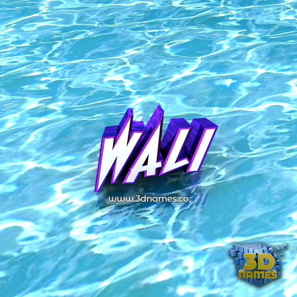 wali in Water style - 3D name wallpaper