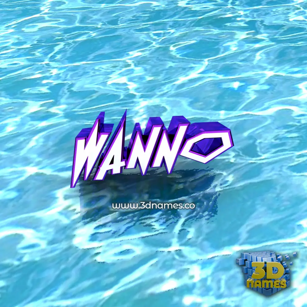 wanno in Water style - 3D name wallpaper