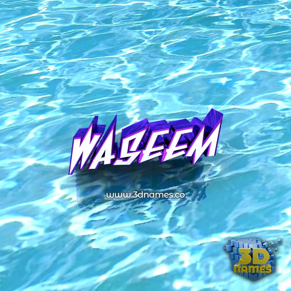 waseem in Water style - 3D name wallpaper