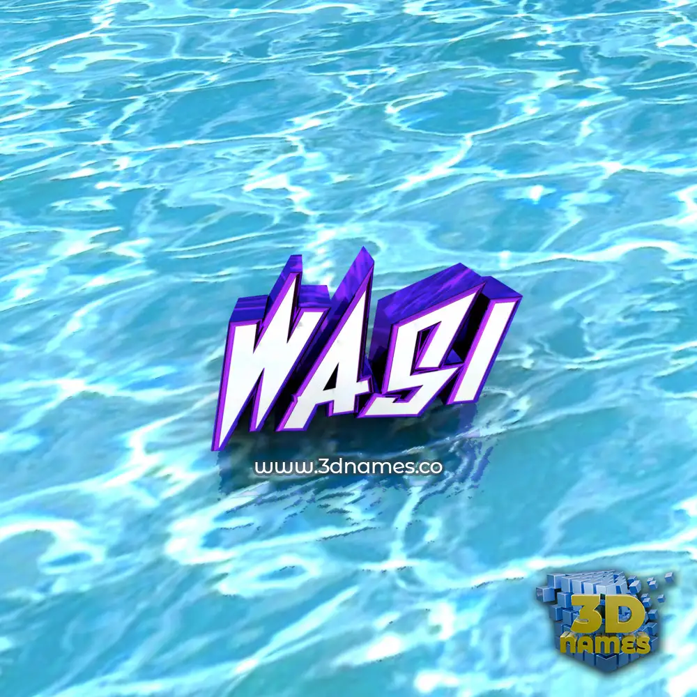 wasi in Water style - 3D name wallpaper