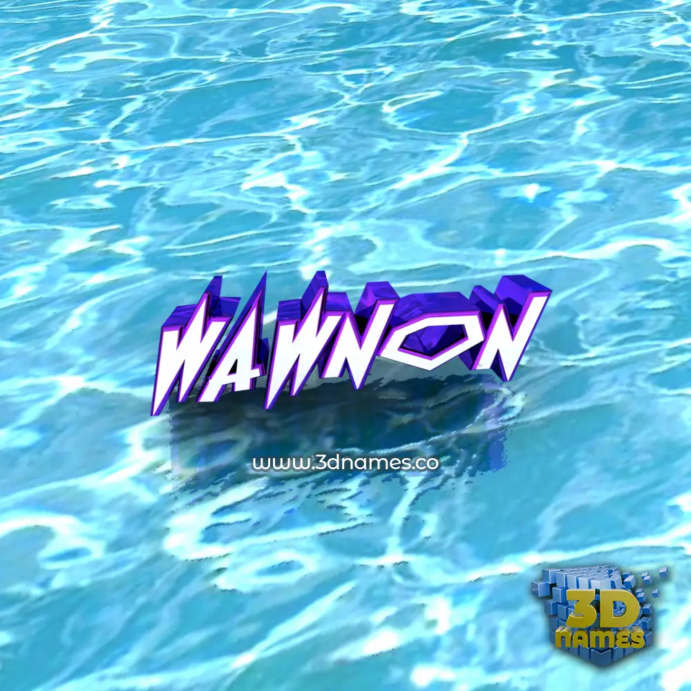 wawnon in Water style - 3D name wallpaper