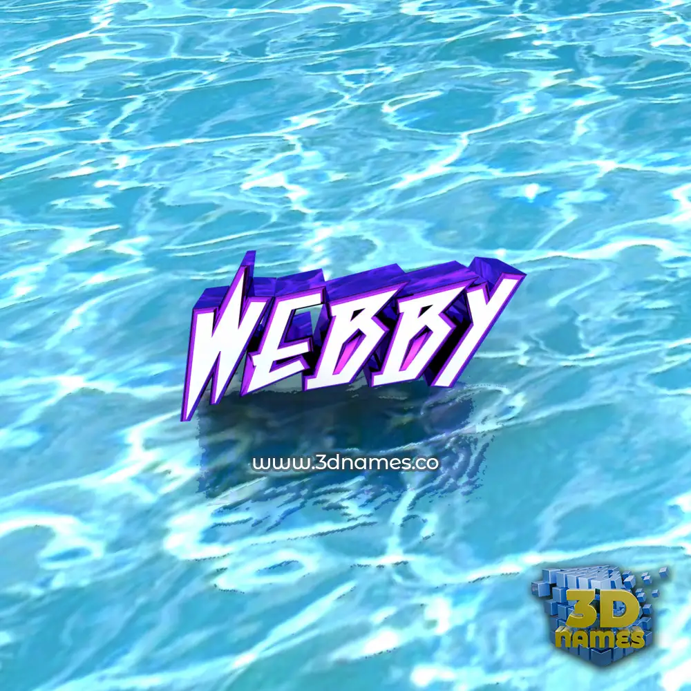 webby in Water style - 3D name wallpaper