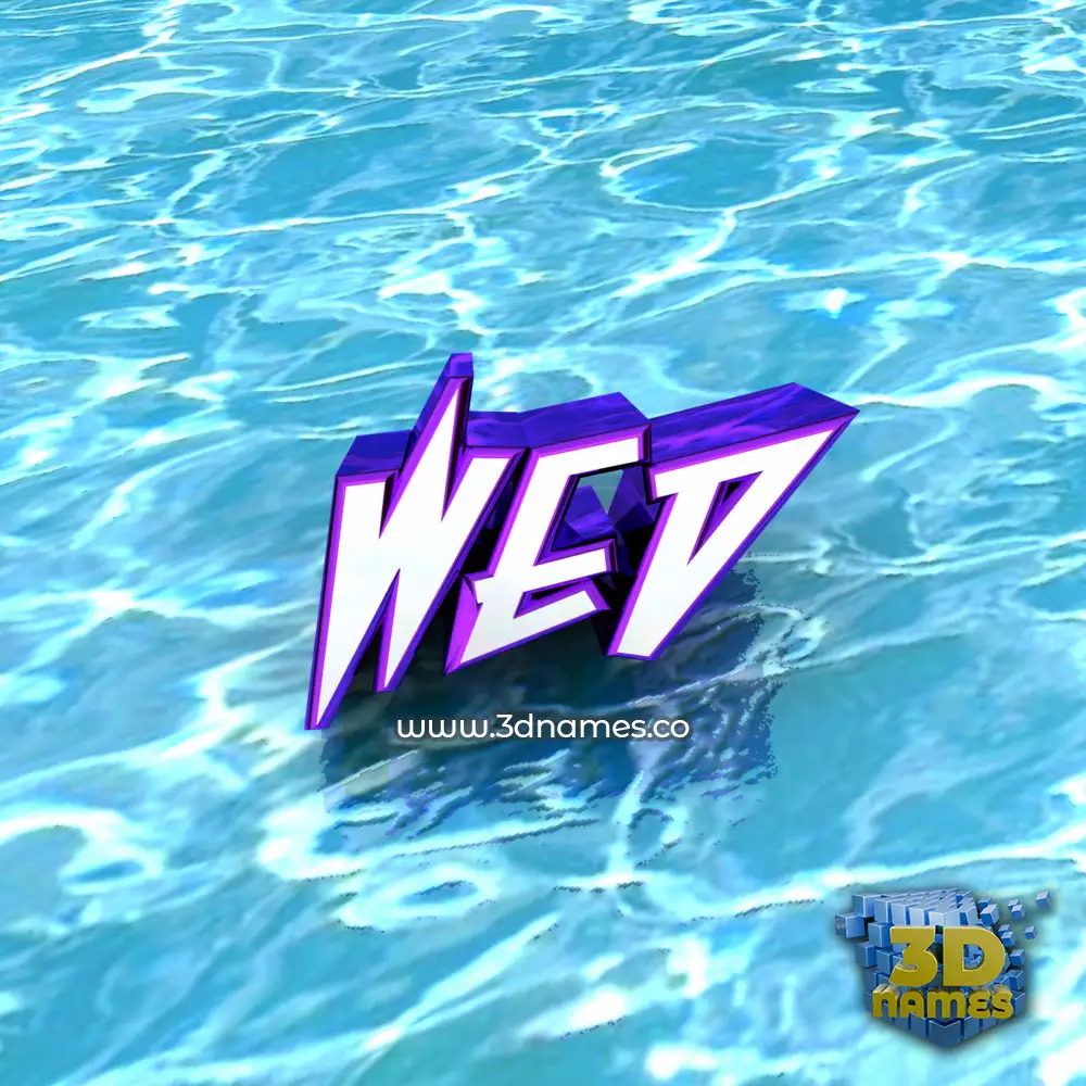 wed in Water style - 3D name wallpaper