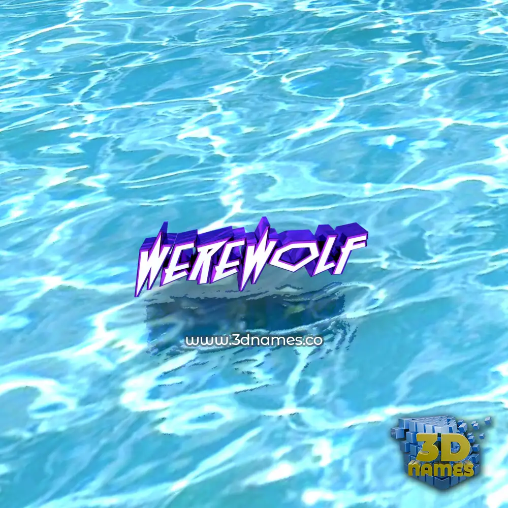 werewolf in Water style - 3D name wallpaper