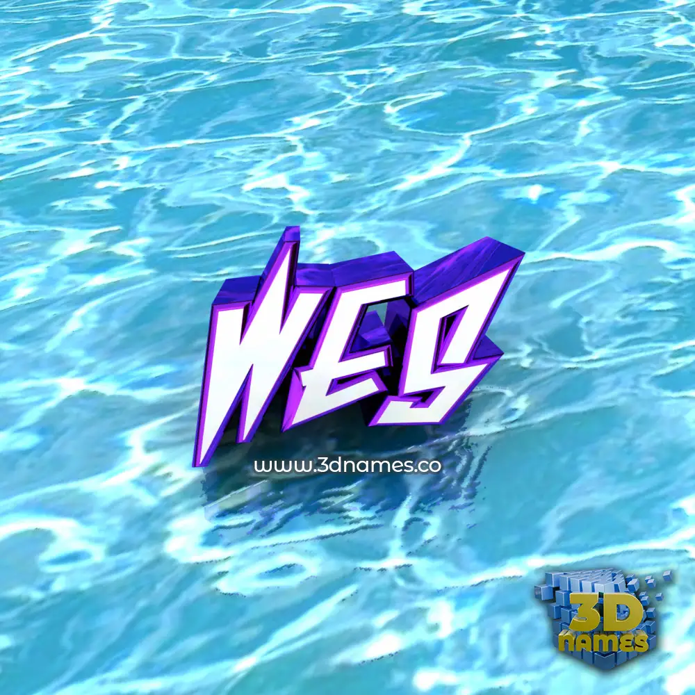 wes in Water style - 3D name wallpaper