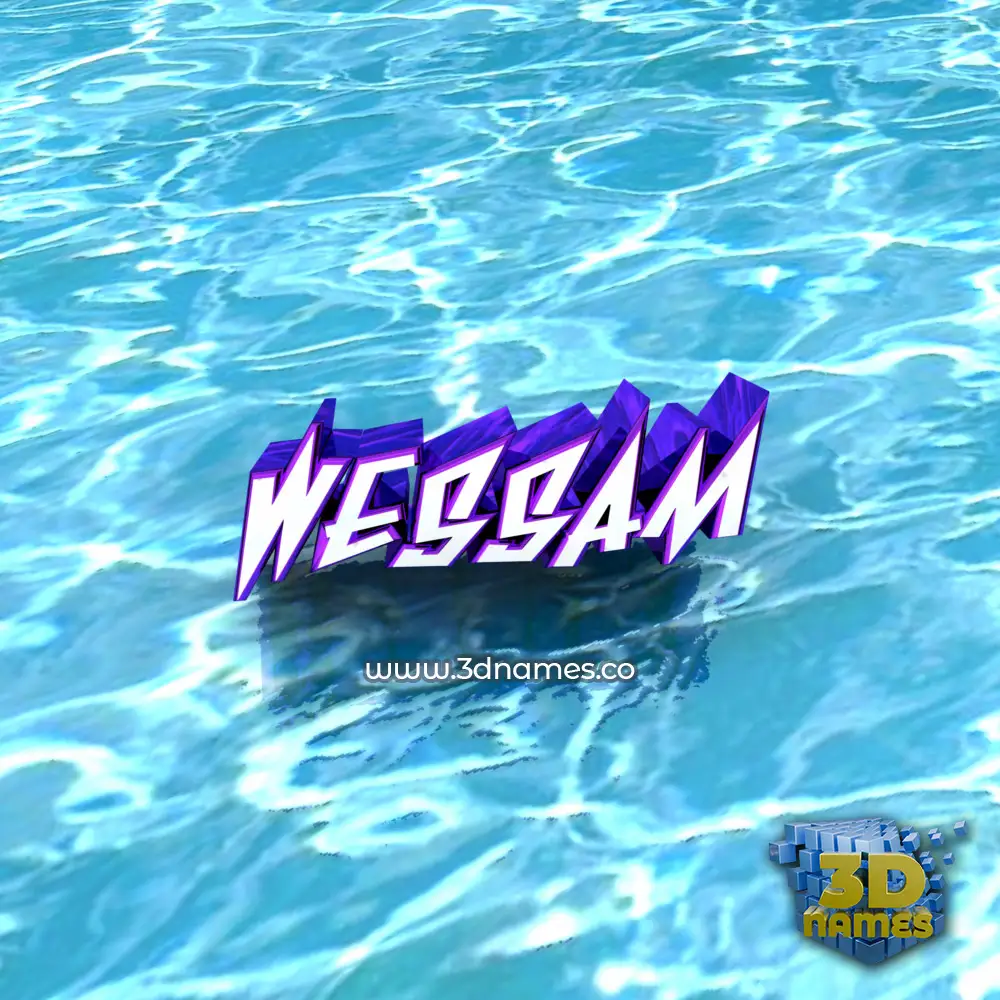 wessam in Water style - 3D name wallpaper