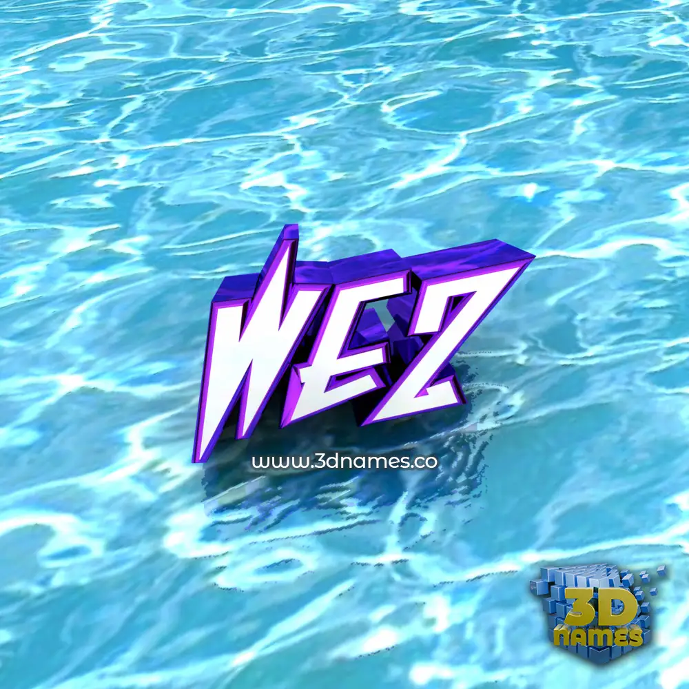 wez in Water style - 3D name wallpaper