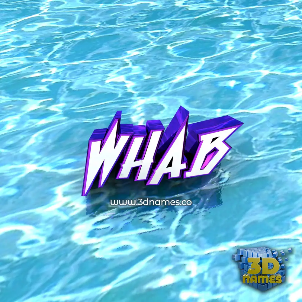 whab in Water style - 3D name wallpaper
