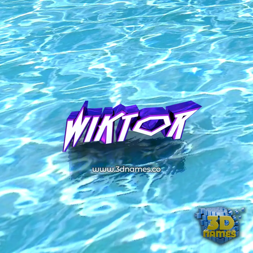 wiktor in Water style - 3D name wallpaper
