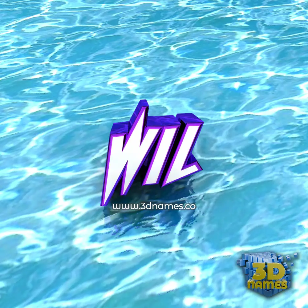 wil in Water style - 3D name wallpaper