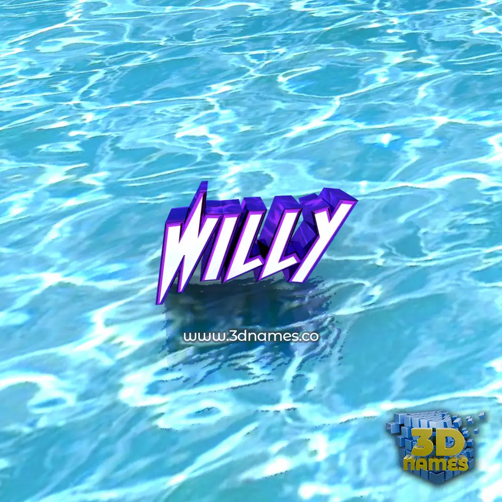 willy in Water style - 3D name wallpaper