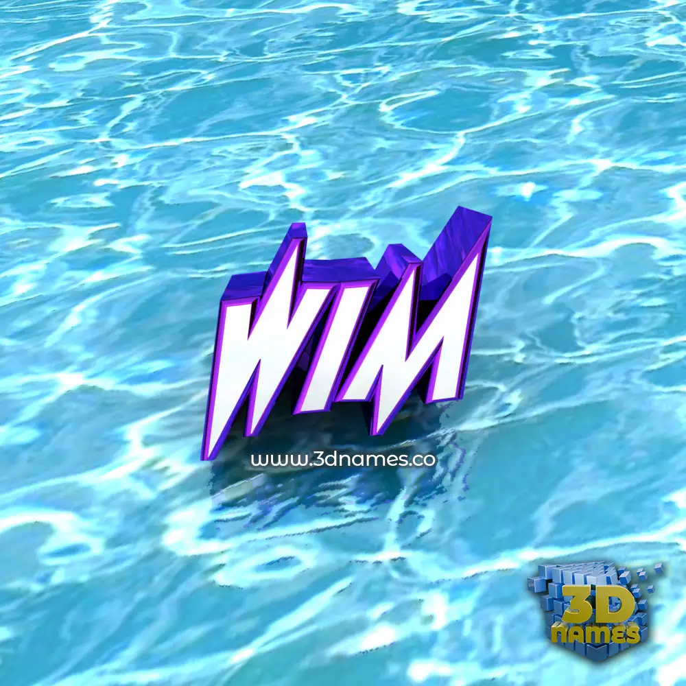 wim in Water style - 3D name wallpaper