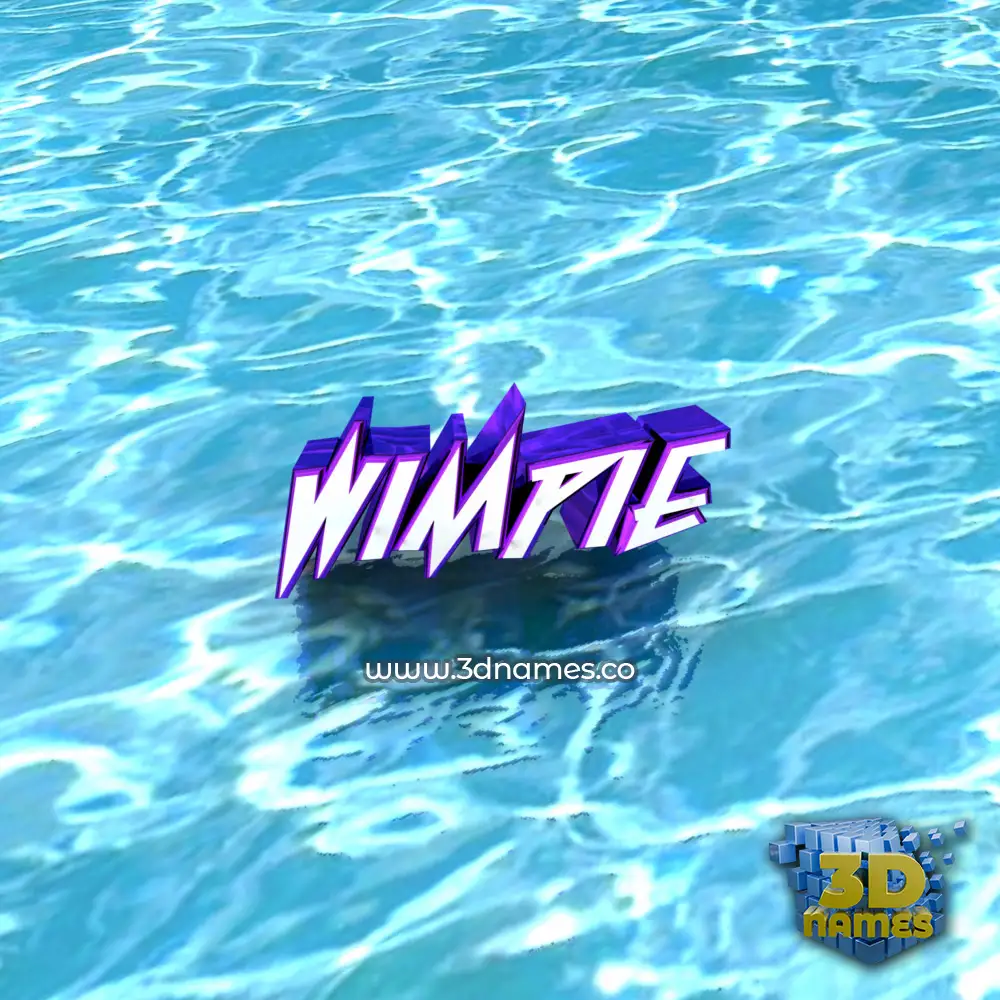 wimpie in Water style - 3D name wallpaper
