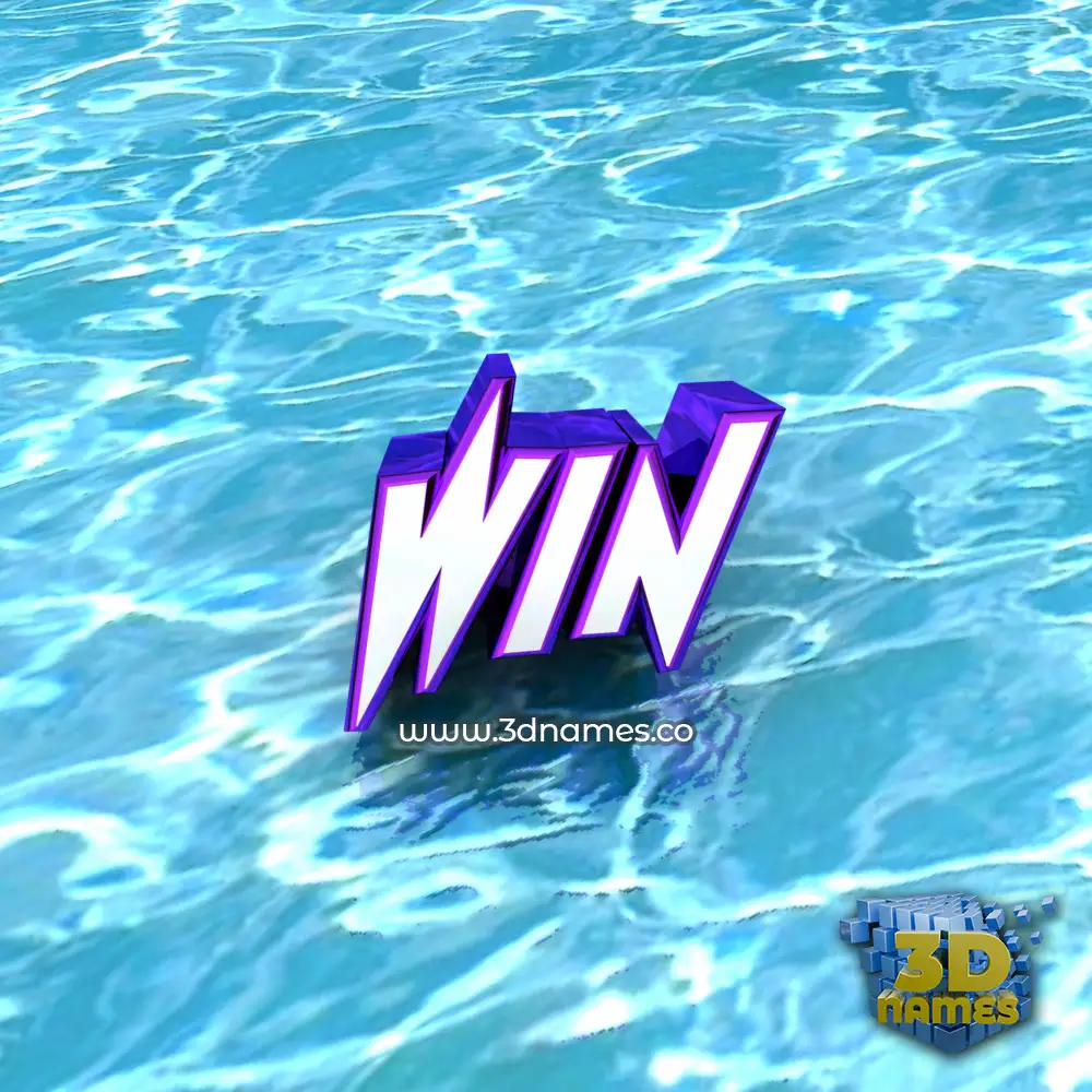 win in Water style - 3D name wallpaper