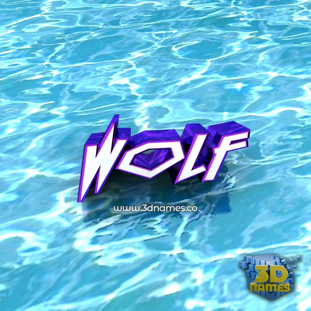 wolf in Water style - 3D name wallpaper