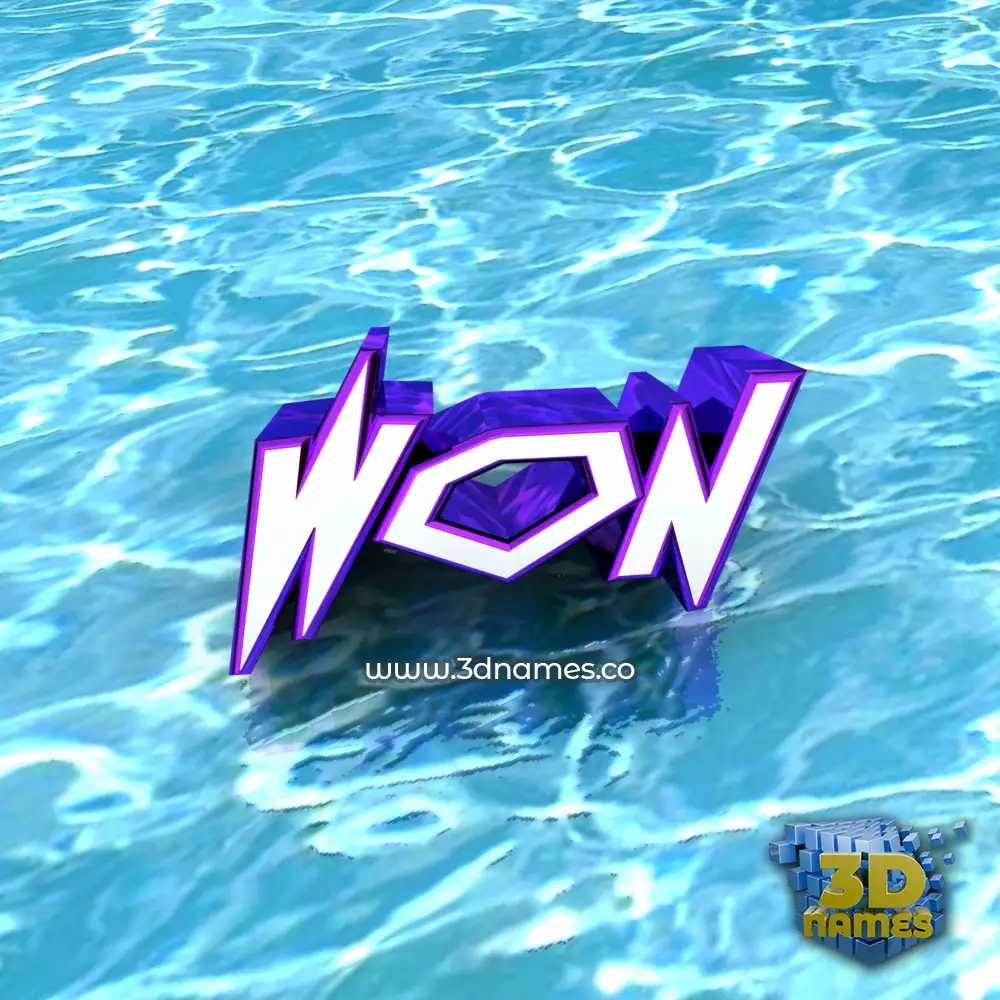 won in Water style - 3D name wallpaper