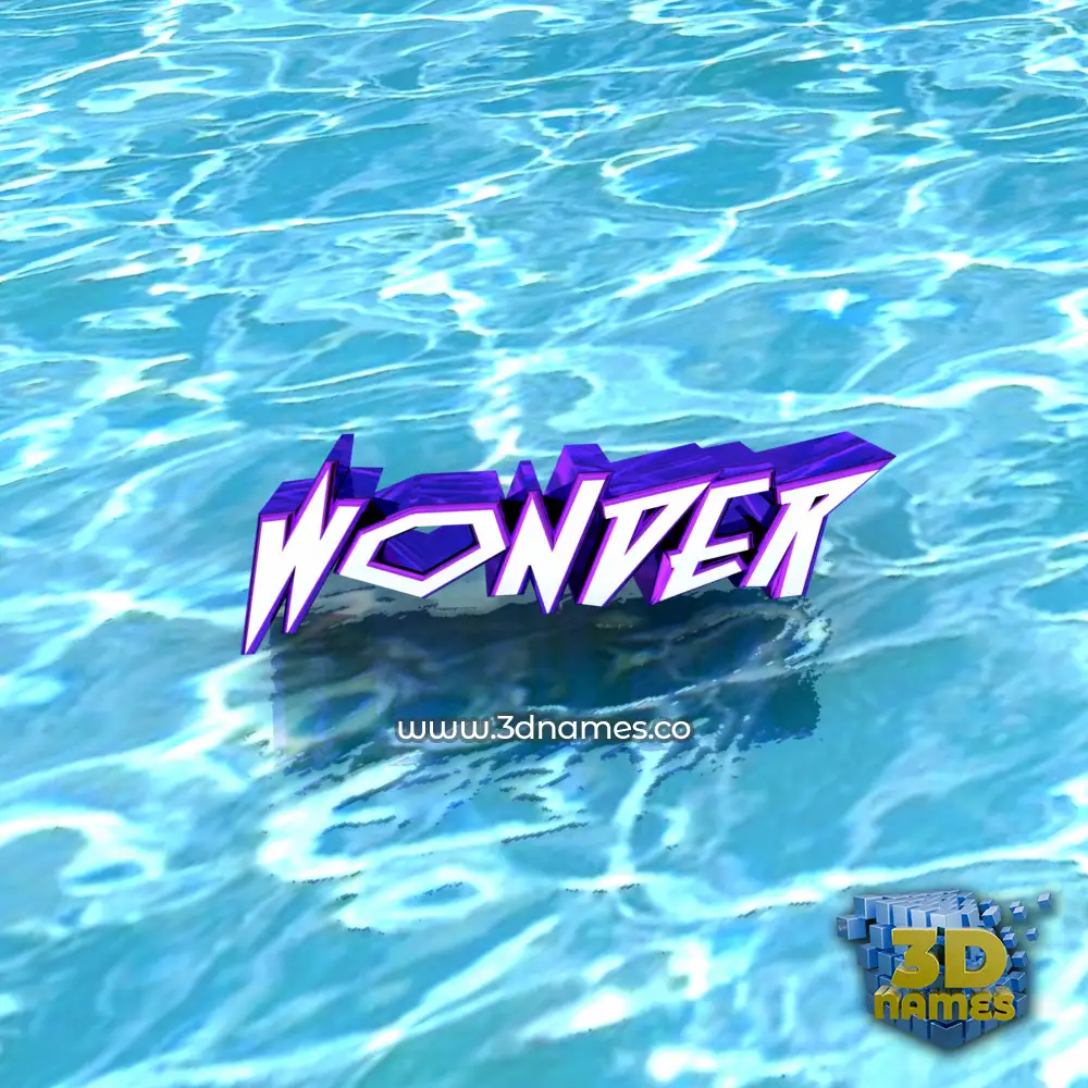 wonder in Water style - 3D name wallpaper
