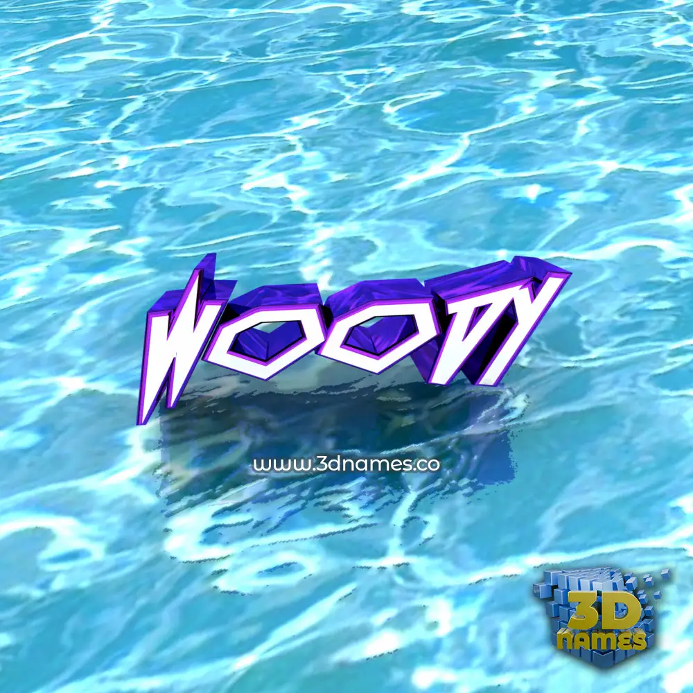 woody in Water style - 3D name wallpaper