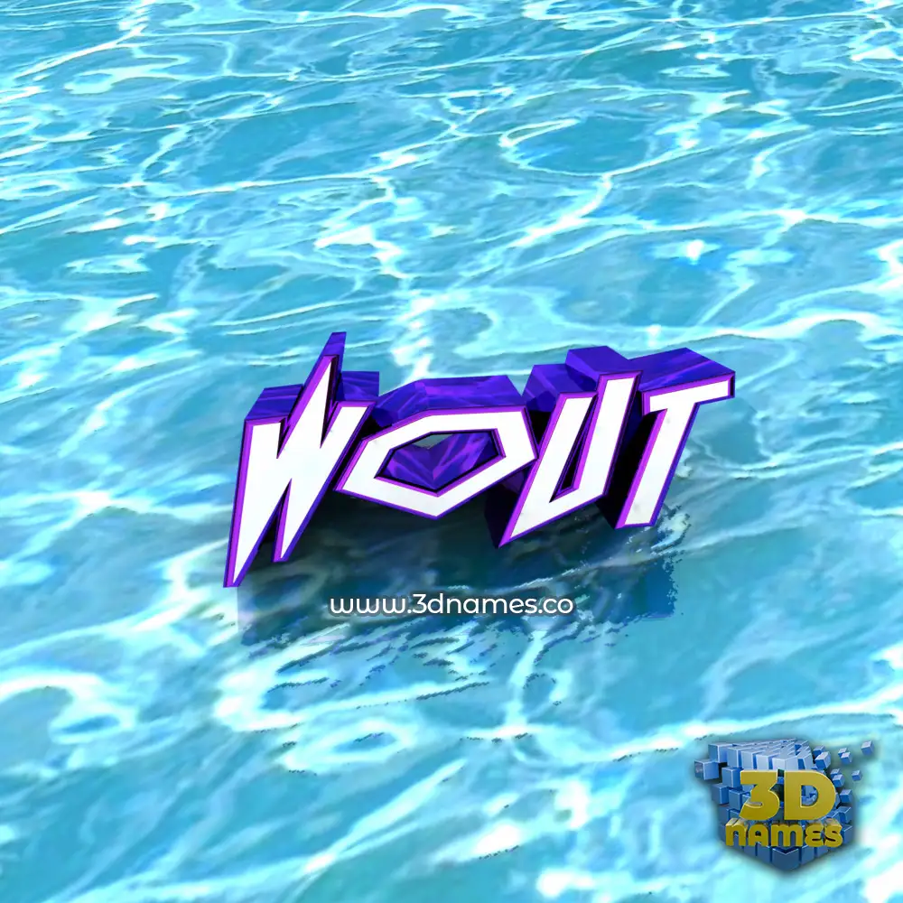 wout in Water style - 3D name wallpaper