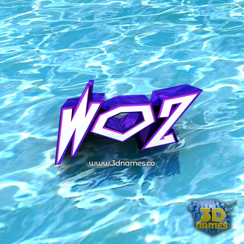 woz in Water style - 3D name wallpaper