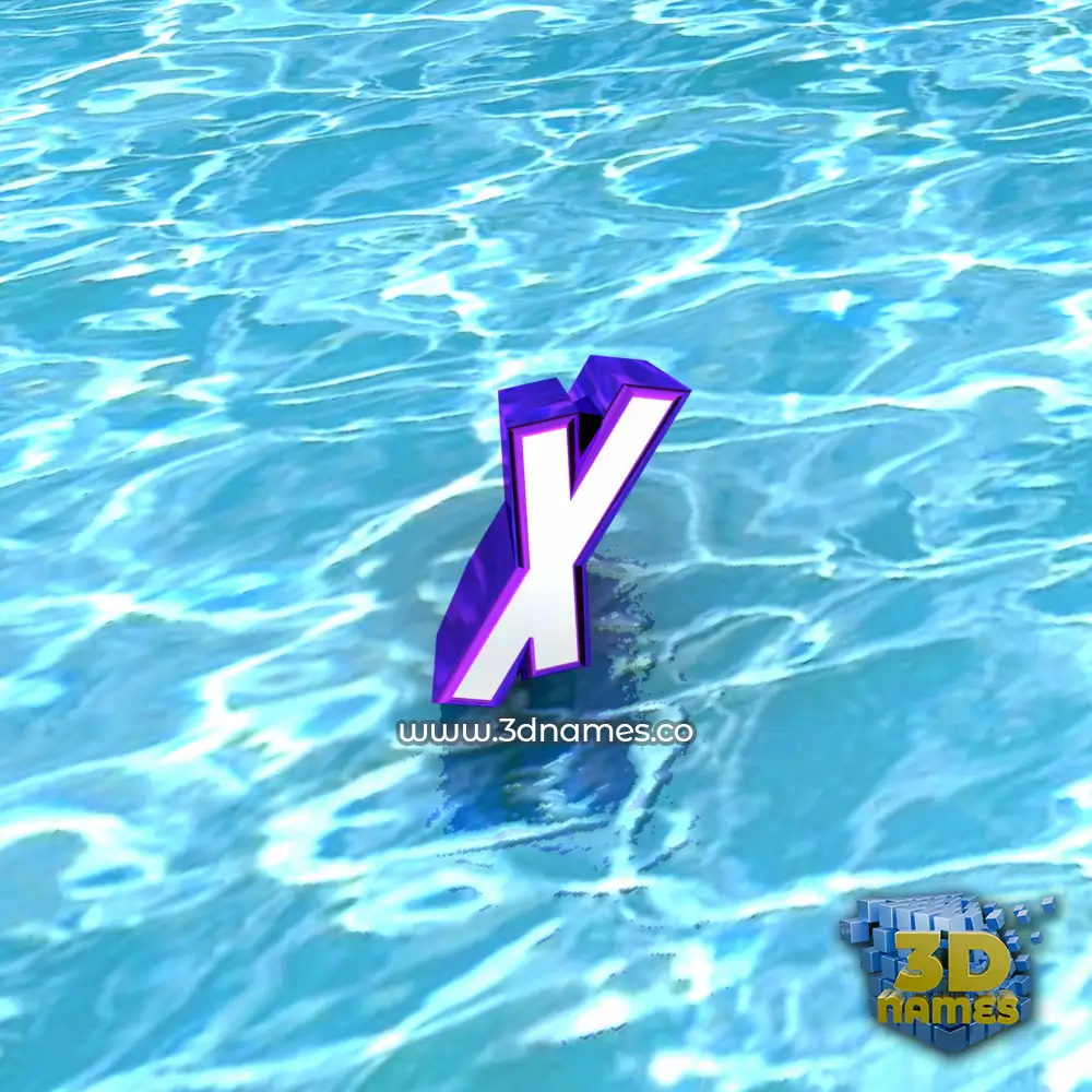 x in Water style - 3D name wallpaper