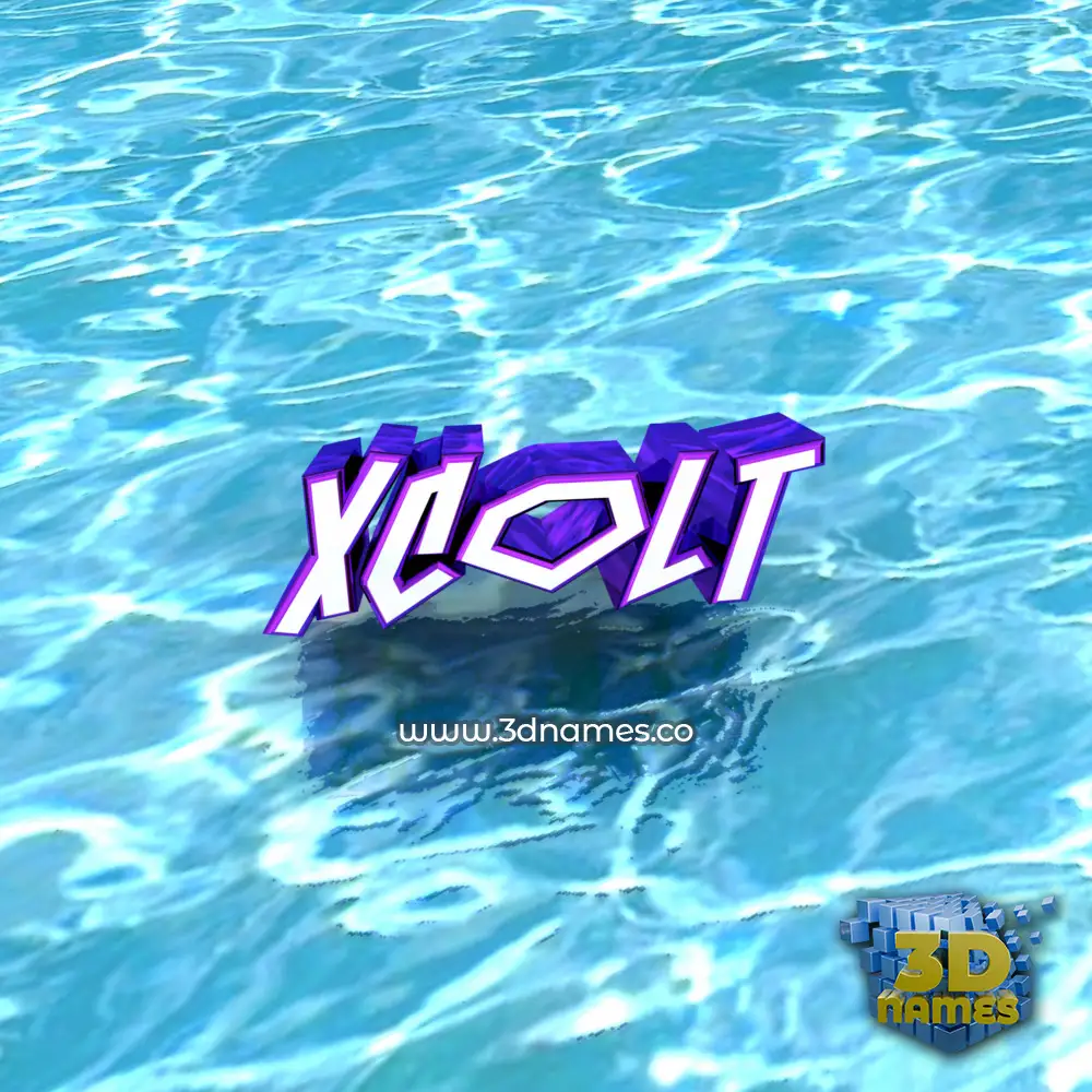 xcolt in Water style - 3D name wallpaper