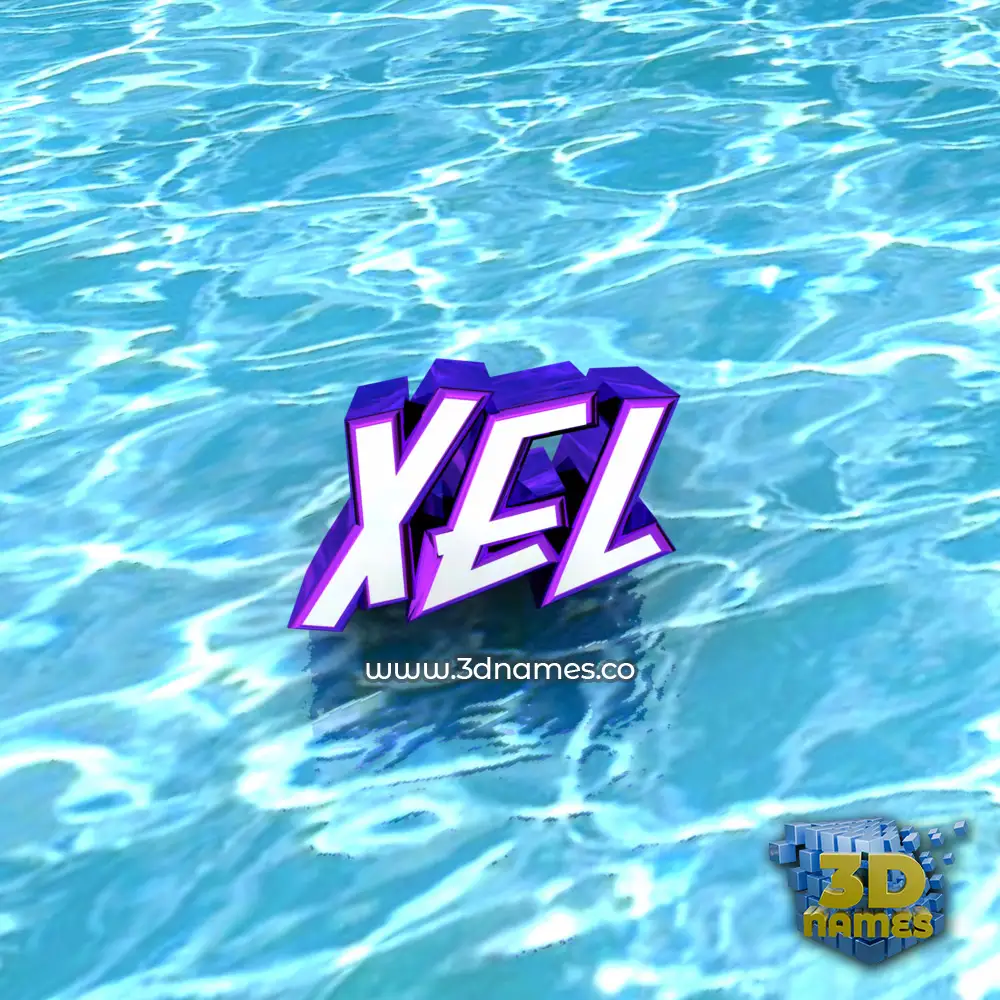 xel in Water style - 3D name wallpaper