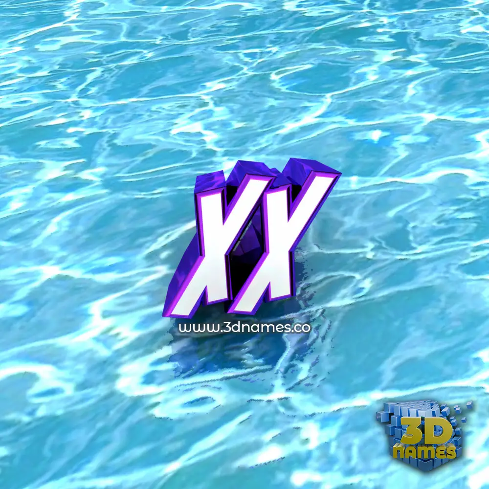 xx in Water style - 3D name wallpaper