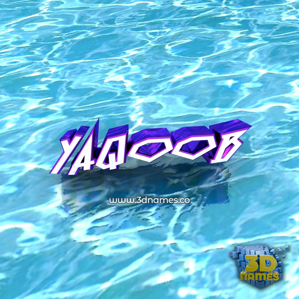 yaqoob in Water style - 3D name wallpaper