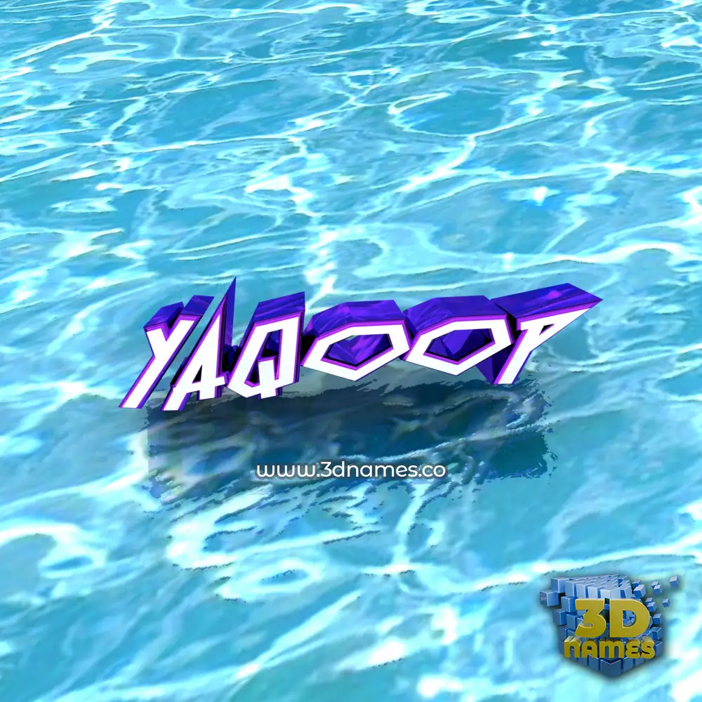 yaqoop in Water style - 3D name wallpaper