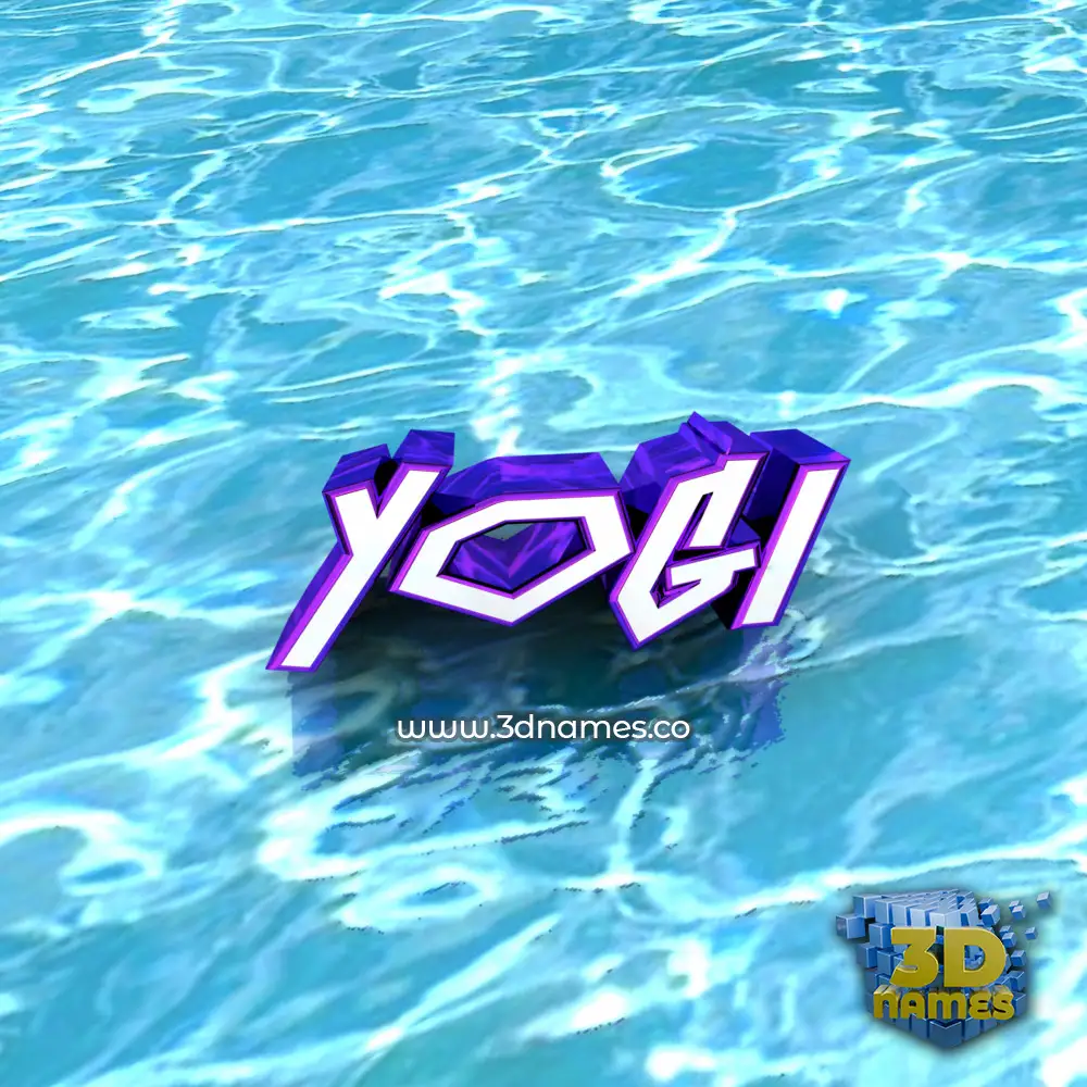 yogi in Water style - 3D name wallpaper
