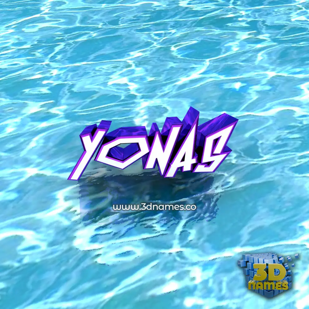 yonas in Water style - 3D name wallpaper