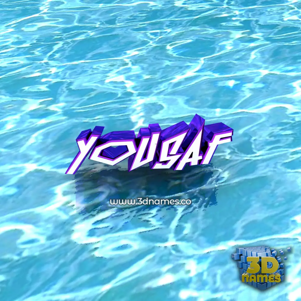 yousaf in Water style - 3D name wallpaper