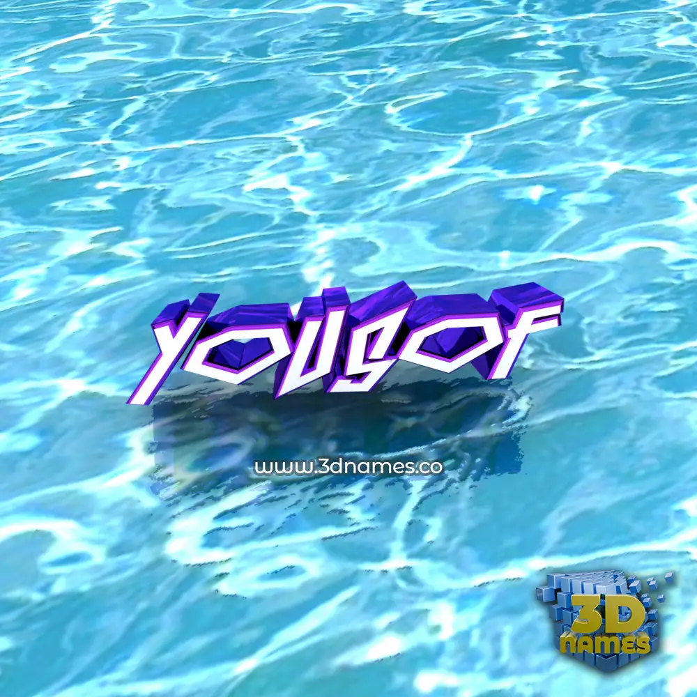 yousof in Water style - 3D name wallpaper