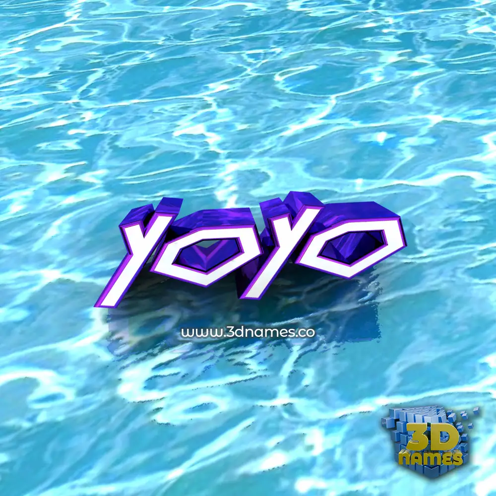 yoyo in Water style - 3D name wallpaper